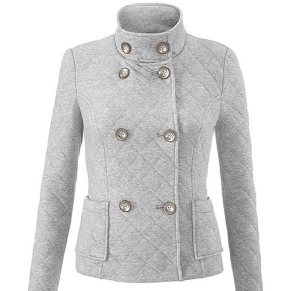 Cabi Silver Gray Quilted Jacket in size M